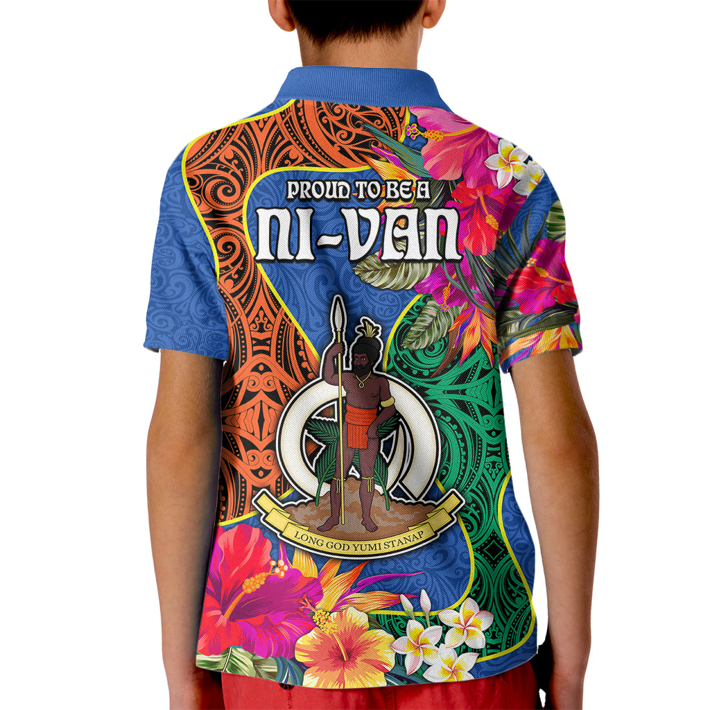 Tafea Day Kid Polo Shirt Proud To Be A Ni-Van Beauty Pacific Flower LT03 - Polynesian Pride