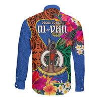 Tafea Day Long Sleeve Button Shirt Proud To Be A Ni-Van Beauty Pacific Flower LT03 - Polynesian Pride