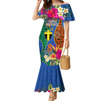 Tafea Day Mermaid Dress Proud To Be A Ni-Van Beauty Pacific Flower LT03 Women Blue - Polynesian Pride