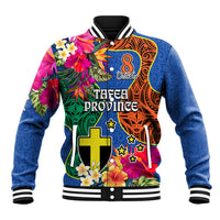 Personalised Tafea Day Baseball Jacket Proud To Be A Ni-Van Beauty Pacific Flower LT03 Unisex Blue - Polynesian Pride