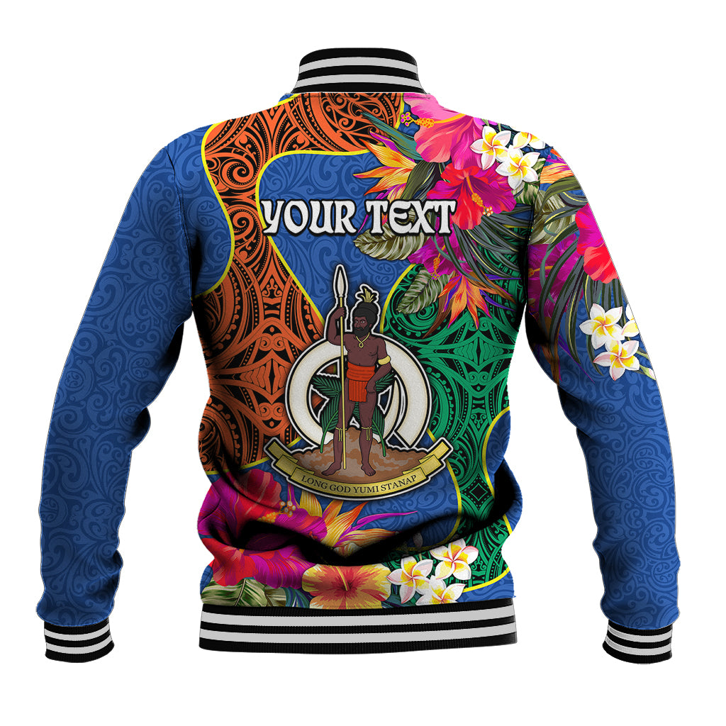 Personalised Tafea Day Baseball Jacket Proud To Be A Ni-Van Beauty Pacific Flower LT03 - Polynesian Pride