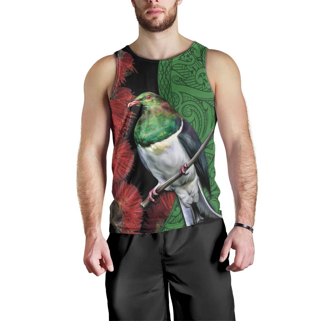 New Zealand Kereru And Pohutukawa Men Tank Top Maori Tribal Tattoo