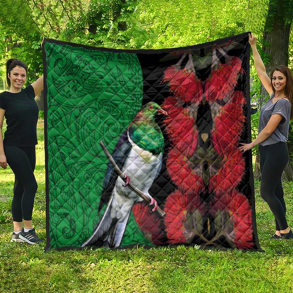 New Zealand Kereru And Pohutukawa Quilt Maori Tribal Tattoo