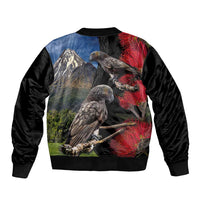 New Zealand Kea And Pohutukawa Bomber Jacket With The Mountain Landscape