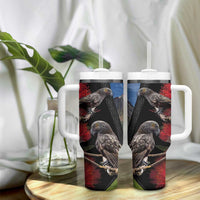 New Zealand Kea And Pohutukawa Tumbler With Handle With The Mountain Landscape