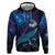 New Zealand Tui Bird Hoodie The Pleiades Star Cluster and Koru Tribal Tattoo Galaxy Vibe