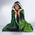 New Zealand Kākāpō Hooded Blanket Silver Fern with Close up of Green Fern Leaves and Maori Tattoo