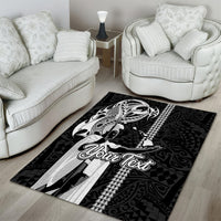 Custom Hawaii Lanai Island Area Rug Hawaiian King and Kakau Symbols Abstract Shoulder Tattoo LT03 - Polynesian Pride