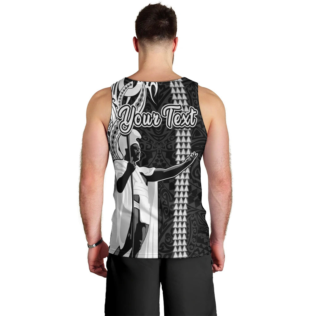 Custom Hawaii Lanai Island Men Tank Top Hawaiian King and Kakau Symbols Abstract Shoulder Tattoo LT03 - Polynesian Pride