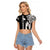 Custom Hawaii Lanai Island Raglan Cropped T Shirt Hawaiian King and Kakau Symbols Abstract Shoulder Tattoo LT03 Female Black - Polynesian Pride