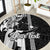 Custom Hawaii Lanai Island Round Carpet Hawaiian King and Kakau Symbols Abstract Shoulder Tattoo LT03 Black - Polynesian Pride