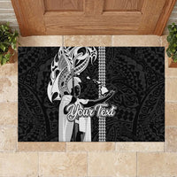 Custom Hawaii Lanai Island Rubber Doormat Hawaiian King and Kakau Symbols Abstract Shoulder Tattoo LT03 - Polynesian Pride