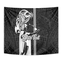 Custom Hawaii Lanai Island Tapestry Hawaiian King and Kakau Symbols Abstract Shoulder Tattoo LT03 - Polynesian Pride