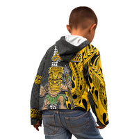 Hawaii Molokai Island Kid Hoodie Hawaiian Warrior and Kakau Symbols Abstract Tattoo LT03 - Polynesian Pride