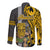 Hawaii Molokai Island Long Sleeve Button Shirt Hawaiian Warrior and Kakau Symbols Abstract Tattoo LT03 - Polynesian Pride