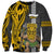 Hawaii Molokai Island Sweatshirt Hawaiian Warrior and Kakau Symbols Abstract Tattoo LT03 Unisex Yellow - Polynesian Pride