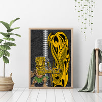 Custom Hawaii Molokai Island Canvas Wall Art Hawaiian Warrior and Kakau Symbols Abstract Tattoo LT03 - Polynesian Pride