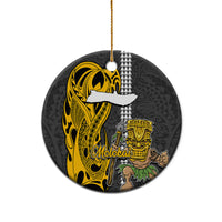 Custom Molokai Lanai Island Ceramic Ornament Hawaiian Warrior and Kakau Symbols Abstract Tattoo LT03 - Polynesian Pride