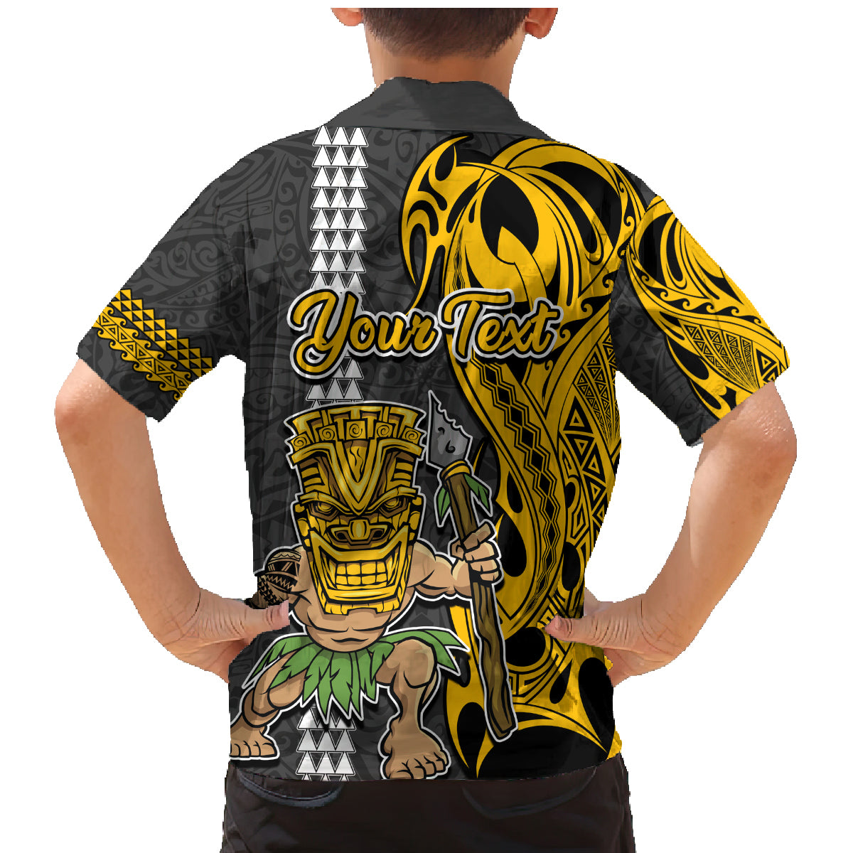 Custom Hawaii Molokai Island Family Matching Mermaid Dress and Hawaiian Shirt Hawaiian Warrior and Kakau Symbols Abstract Tattoo LT03 - Polynesian Pride