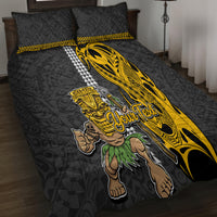 Custom Hawaii Molokai Island Quilt Bed Set Hawaiian Warrior and Kakau Symbols Abstract Tattoo LT03 - Polynesian Pride