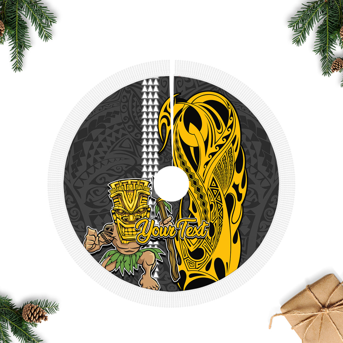 Custom Molokai Lanai Island Tree Skirt Hawaiian Warrior and Kakau Symbols Abstract Tattoo LT03 - Polynesian Pride