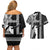 Hawaii Molokai Island Couples Matching Off Shoulder Short Dress and Hawaiian Shirt Hawaiian King and Kakau Symbols Abstract Shoulder Tattoo LT03 - Polynesian Pride