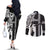 Hawaii Molokai Island Couples Matching Off The Shoulder Long Sleeve Dress and Long Sleeve Button Shirts Hawaiian King and Kakau Symbols Abstract Shoulder Tattoo LT03 - Polynesian Pride