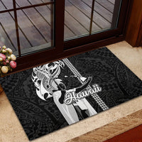 Hawaii Molokai Island Rubber Doormat Hawaiian King and Kakau Symbols Abstract Shoulder Tattoo LT03 - Polynesian Pride