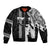 Custom Hawaii Molokai Island Bomber Jacket Hawaiian King and Kakau Symbols Abstract Shoulder Tattoo LT03 Unisex Black - Polynesian Pride