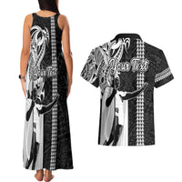 Custom Hawaii Molokai Island Couples Matching Tank Maxi Dress and Hawaiian Shirt Hawaiian King and Kakau Symbols Abstract Shoulder Tattoo LT03 - Polynesian Pride