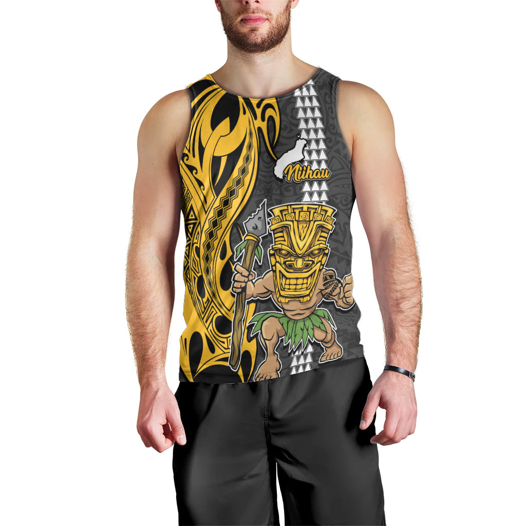 Custom Hawaii Niihau Island Men Tank Top Hawaiian Warrior and Kakau Symbols Abstract Tattoo LT03 - Polynesian Pride