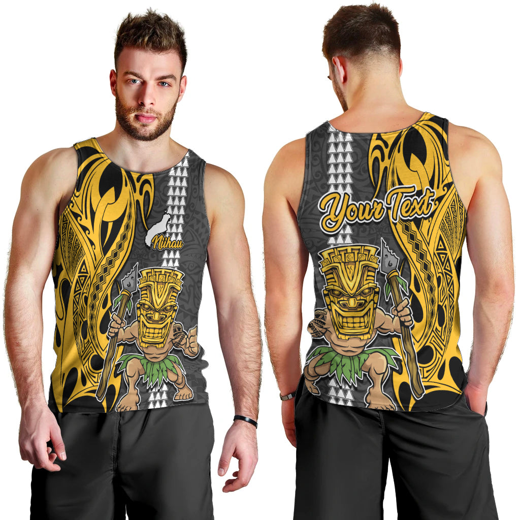 Custom Hawaii Niihau Island Men Tank Top Hawaiian Warrior and Kakau Symbols Abstract Tattoo LT03 - Polynesian Pride