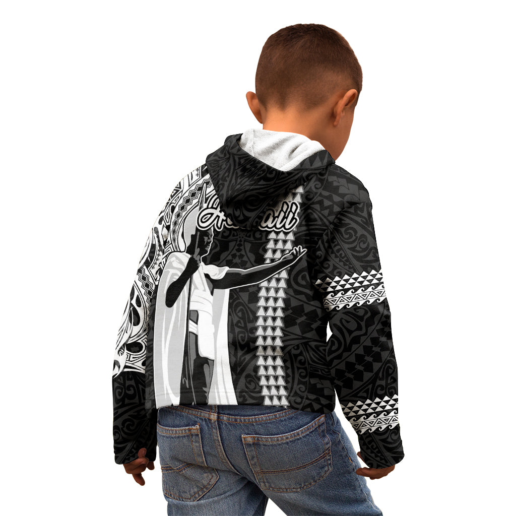 Hawaii Niihau Island Kid Hoodie Hawaiian King and Kakau Symbols Abstract Shoulder Tattoo LT03 - Polynesian Pride