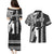 Custom Hawaii Niihau Island Couples Matching Puletasi Dress and Hawaiian Shirt Hawaiian King and Kakau Symbols Abstract Shoulder Tattoo LT03 - Polynesian Pride
