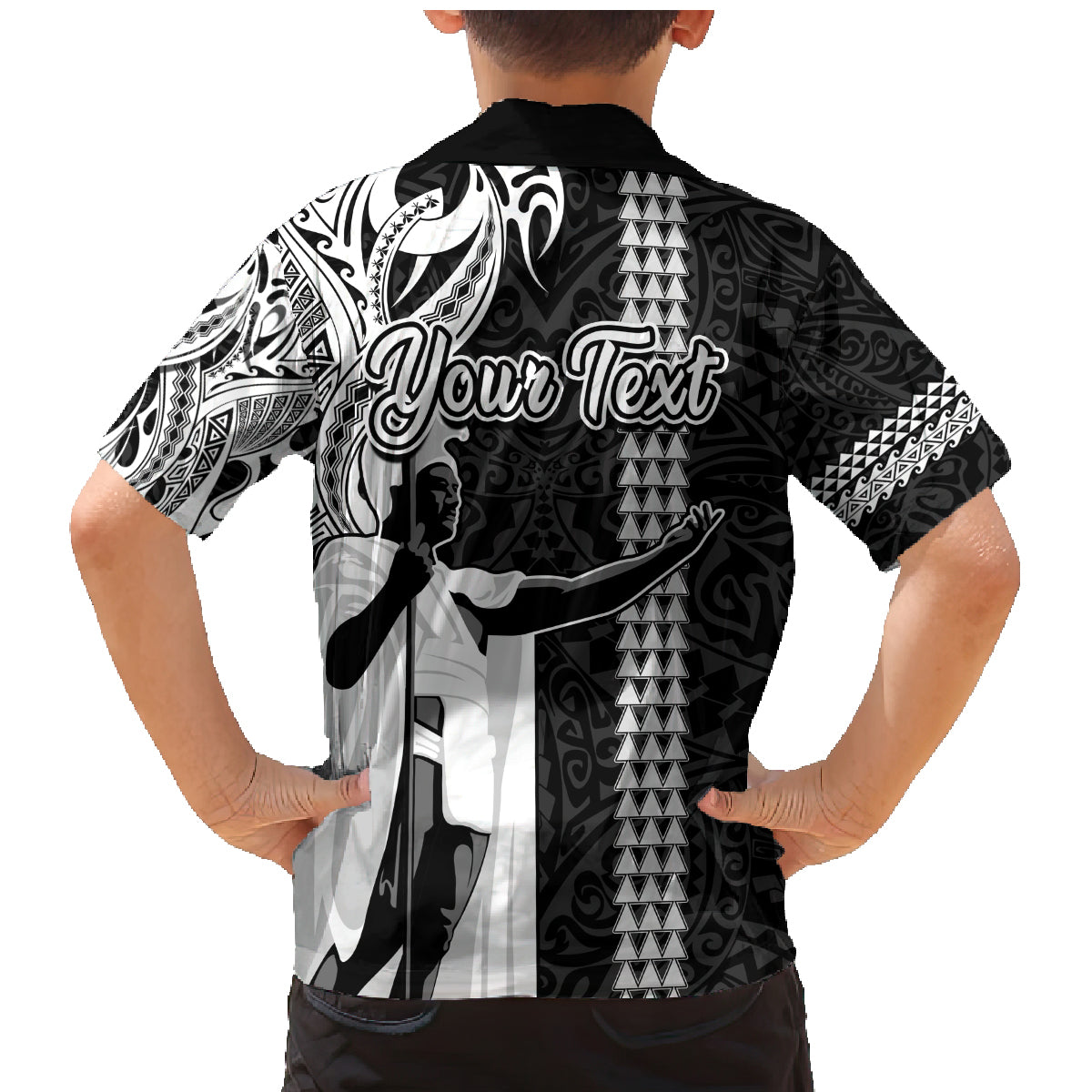 Custom Hawaii Niihau Island Family Matching Mermaid Dress and Hawaiian Shirt Hawaiian King and Kakau Symbols Abstract Shoulder Tattoo LT03 - Polynesian Pride