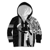 Custom Hawaii Niihau Island Kid Hoodie Hawaiian King and Kakau Symbols Abstract Shoulder Tattoo LT03 - Polynesian Pride