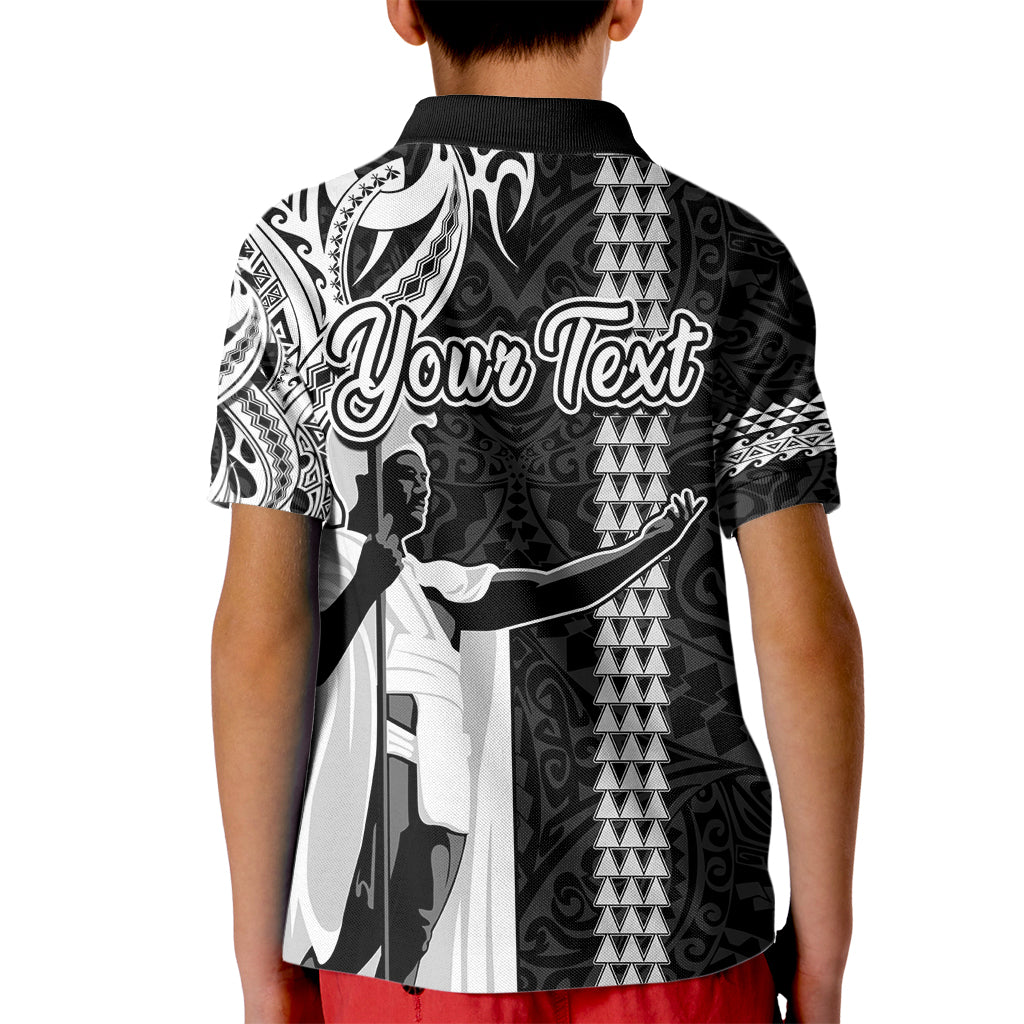 Custom Hawaii Niihau Island Kid Polo Shirt Hawaiian King and Kakau Symbols Abstract Shoulder Tattoo LT03 - Polynesian Pride