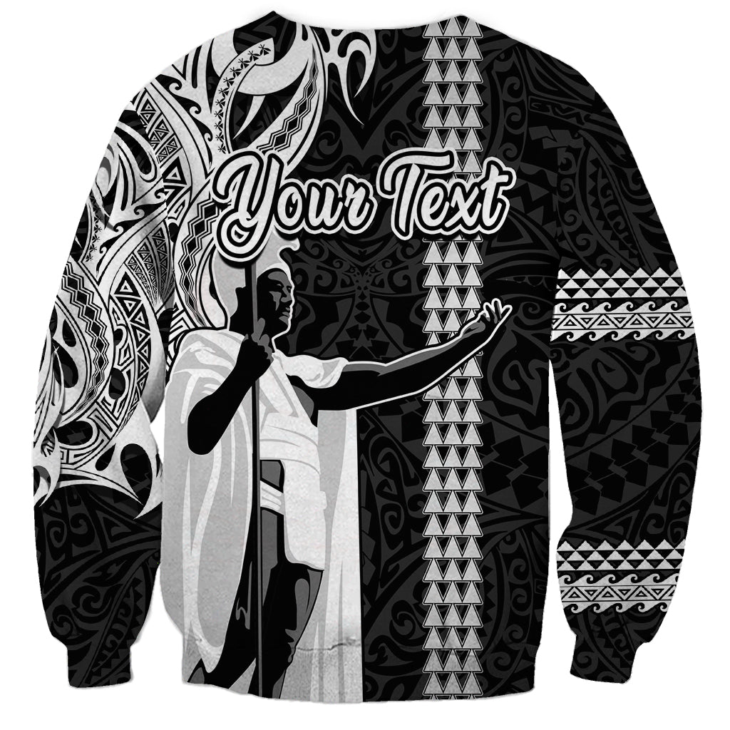 Custom Hawaii Niihau Island Sweatshirt Hawaiian King and Kakau Symbols Abstract Shoulder Tattoo LT03 - Polynesian Pride