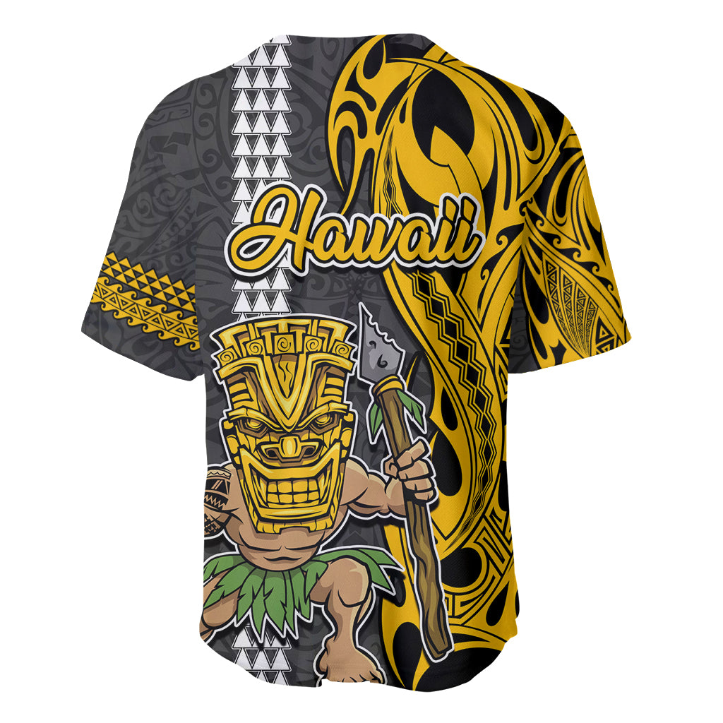 Hawaii Oahu Island Baseball Jersey Hawaiian Warrior and Kakau Symbols Abstract Tattoo LT03 - Polynesian Pride