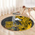 Hawaii Oahu Island Round Carpet Hawaiian Warrior and Kakau Symbols Abstract Tattoo LT03 - Polynesian Pride