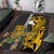 Custom Hawaii Oahu Island Area Rug Hawaiian Warrior and Kakau Symbols Abstract Tattoo LT03 Yellow - Polynesian Pride