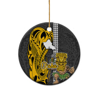Custom Hawaii Oahu Island Ceramic Ornament Hawaiian Warrior and Kakau Symbols Abstract Tattoo LT03 - Polynesian Pride