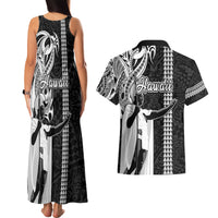 Hawaii Oahu Island Couples Matching Tank Maxi Dress and Hawaiian Shirt Hawaiian King and Kakau Symbols Abstract Shoulder Tattoo LT03 - Polynesian Pride