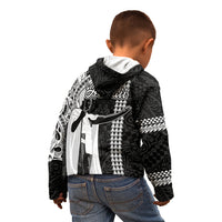 Hawaii Oahu Island Kid Hoodie Hawaiian King and Kakau Symbols Abstract Shoulder Tattoo LT03 - Polynesian Pride