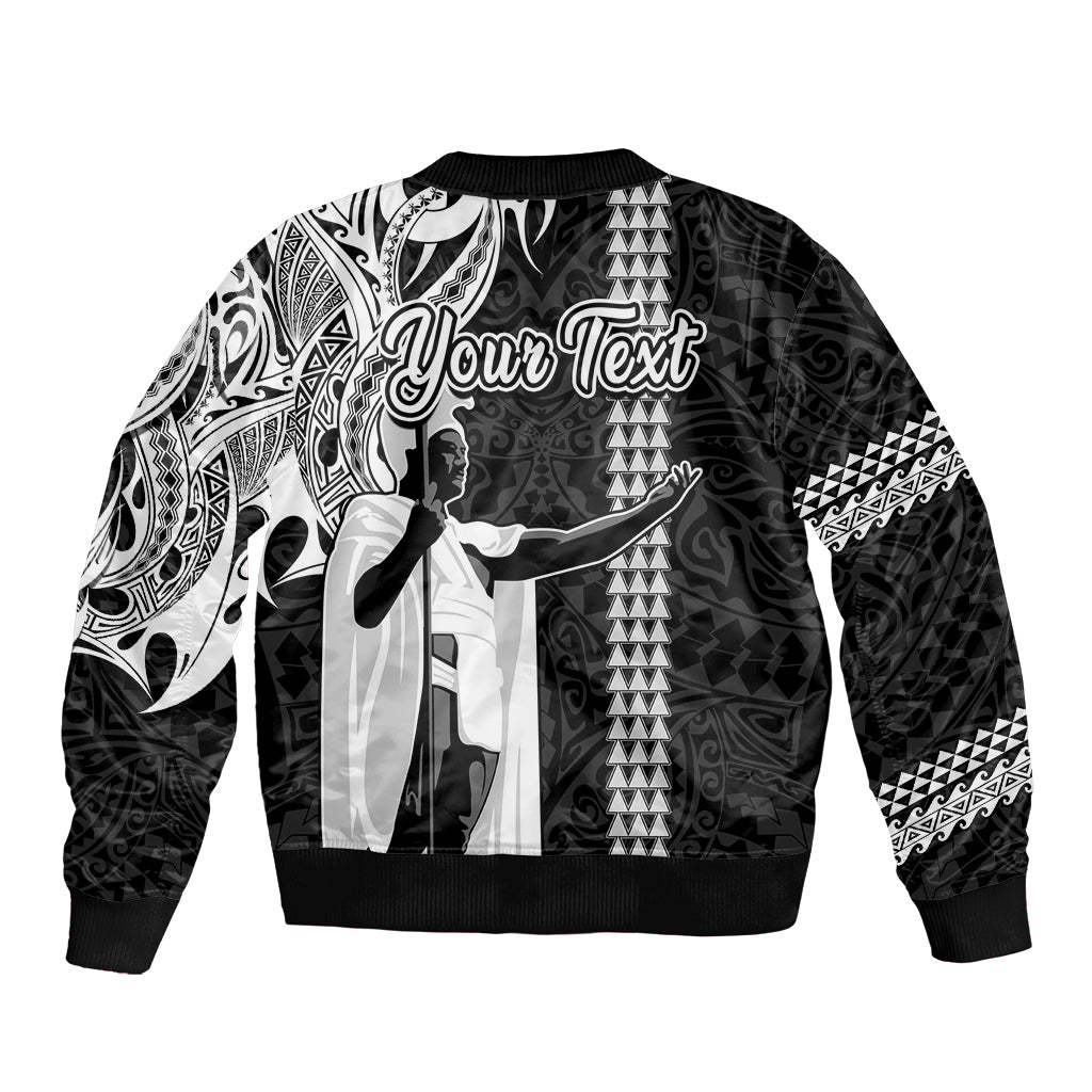 Custom Hawaii Oahu Island Bomber Jacket Hawaiian King and Kakau Symbols Abstract Shoulder Tattoo LT03 - Polynesian Pride