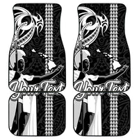 Custom Hawaii Oahu Island Car Mats Hawaiian King and Kakau Symbols Abstract Shoulder Tattoo LT03 Black - Polynesian Pride