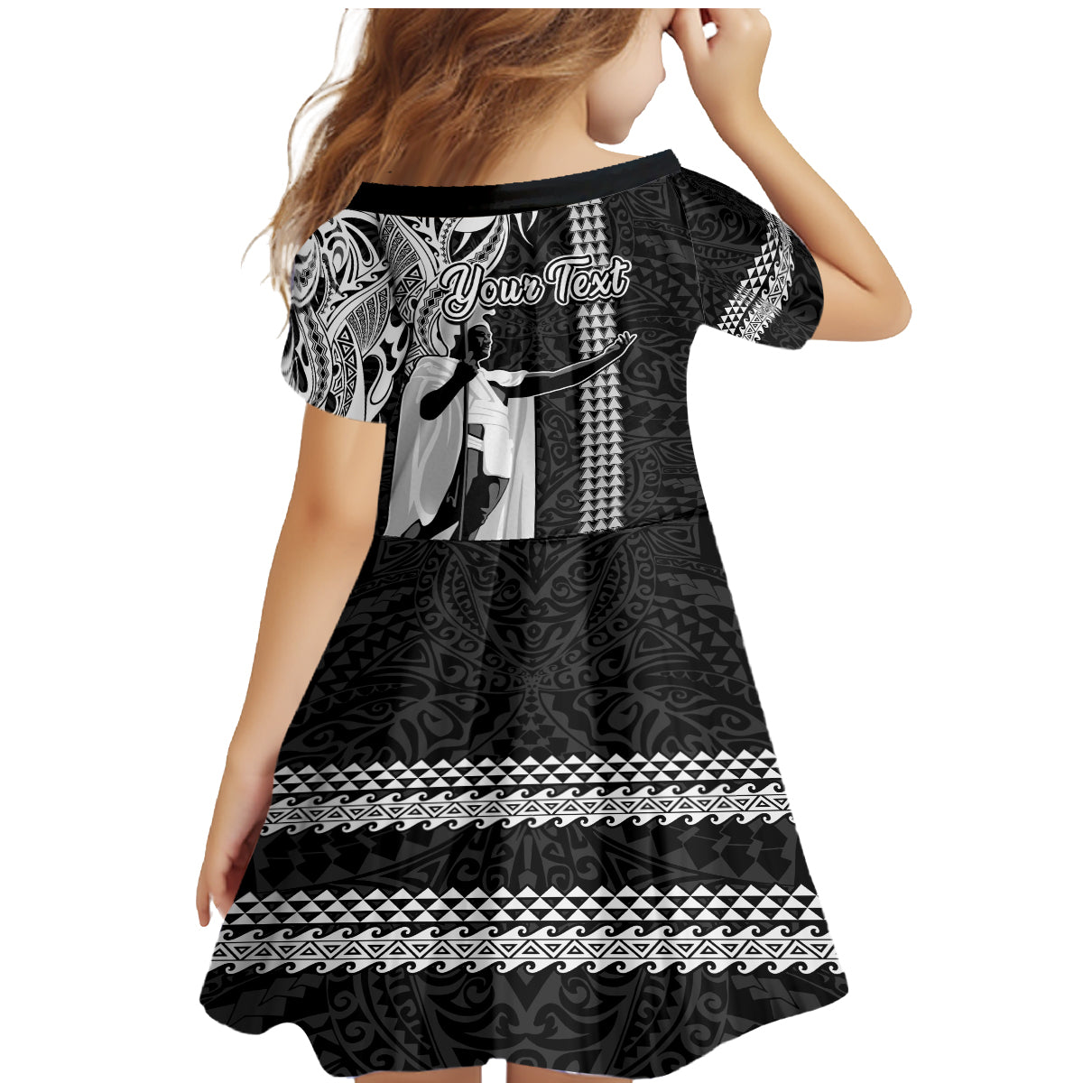 Custom Hawaii Oahu Island Family Matching Mermaid Dress and Hawaiian Shirt Hawaiian King and Kakau Symbols Abstract Shoulder Tattoo LT03 - Polynesian Pride