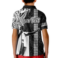 Custom Hawaii Oahu Island Kid Polo Shirt Hawaiian King and Kakau Symbols Abstract Shoulder Tattoo LT03 - Polynesian Pride