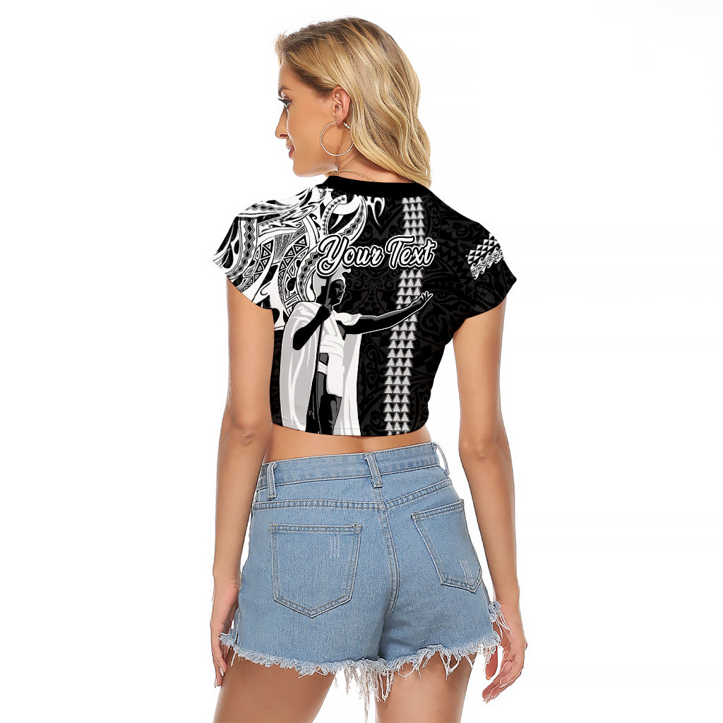 Custom Hawaii Oahu Island Raglan Cropped T Shirt Hawaiian King and Kakau Symbols Abstract Shoulder Tattoo LT03 - Polynesian Pride