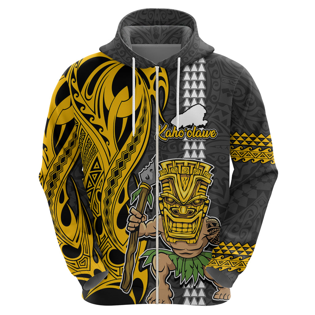 Hawaii Kahoolawe Island Hoodie Hawaiian Warrior and Kakau Symbols Abstract Tattoo LT03 - Polynesian Pride